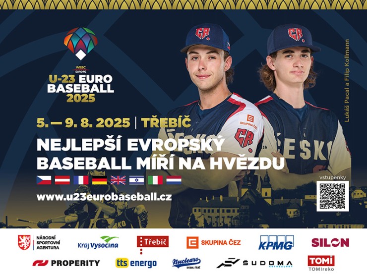 Mistrovství Evropy U23 v baseballu míří do Třebíče!