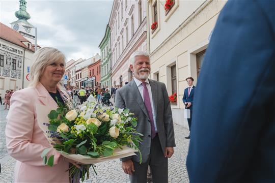 Prezident Petr Pavel navštívil Třebíč a debatoval s občany
